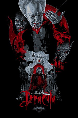 Bram Stoker's Dracula Dark Fantasy Poster Art with Vampire and Demonic Figures HD phone wallpaper