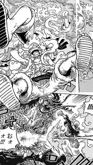 Monkey D. Luffy Gear 5 Nika Form Manga Panel from One Piece HD phone wallpaper