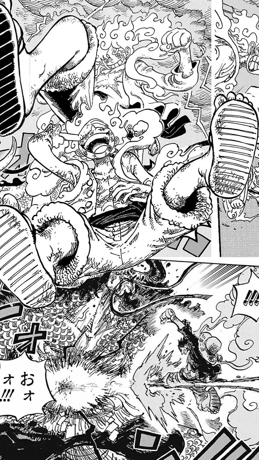 Monkey D. Luffy Gear 5 Nika Form Manga Panel from One Piece HD phone wallpaper