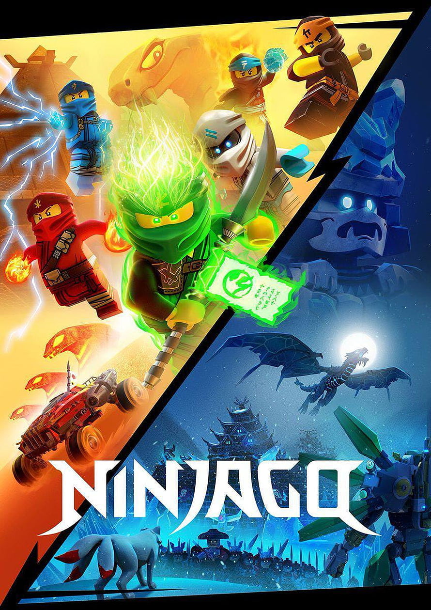 LEGO Ninjago Animated Poster Featuring Master Wu and Elemental Ninjas HD phone wallpaper