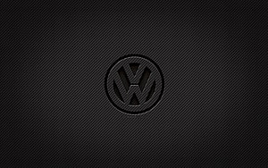 Volkswagen Carbon Fiber Emblem on Dark Textured Background HD wallpaper