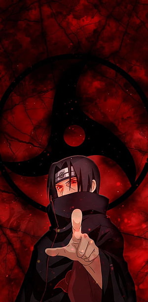 Itachi Uchiha Sharingan and Rinnegan Symbol Anime Wallpaper HD phone wallpaper