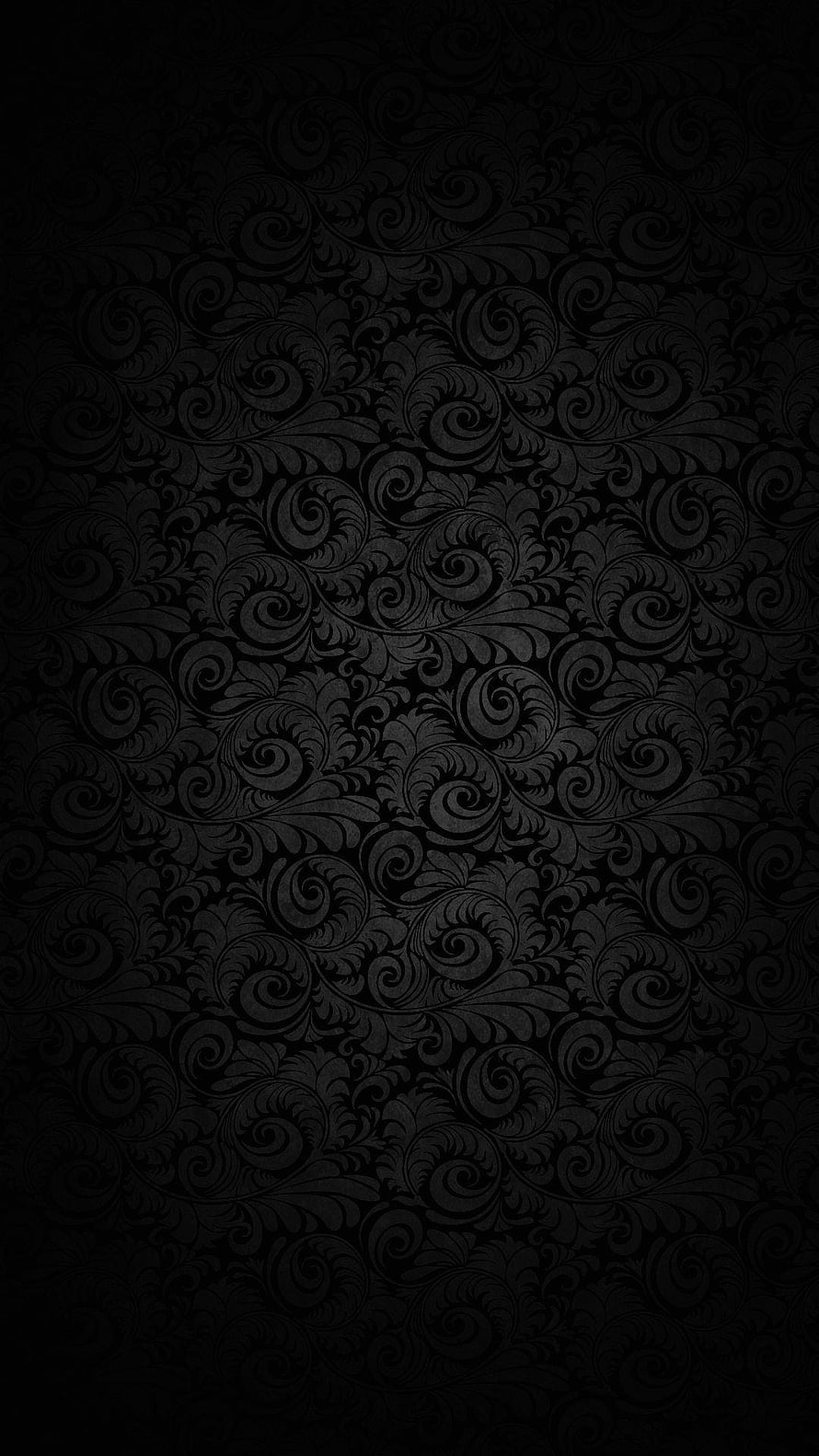 Dark Elegant Damask Pattern with Ornate Floral Swirls and Vintage Texture HD phone wallpaper