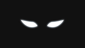 Glowing White Devil Eyes in Pitch Black Darkness Minimalist Horror Art HD wallpaper