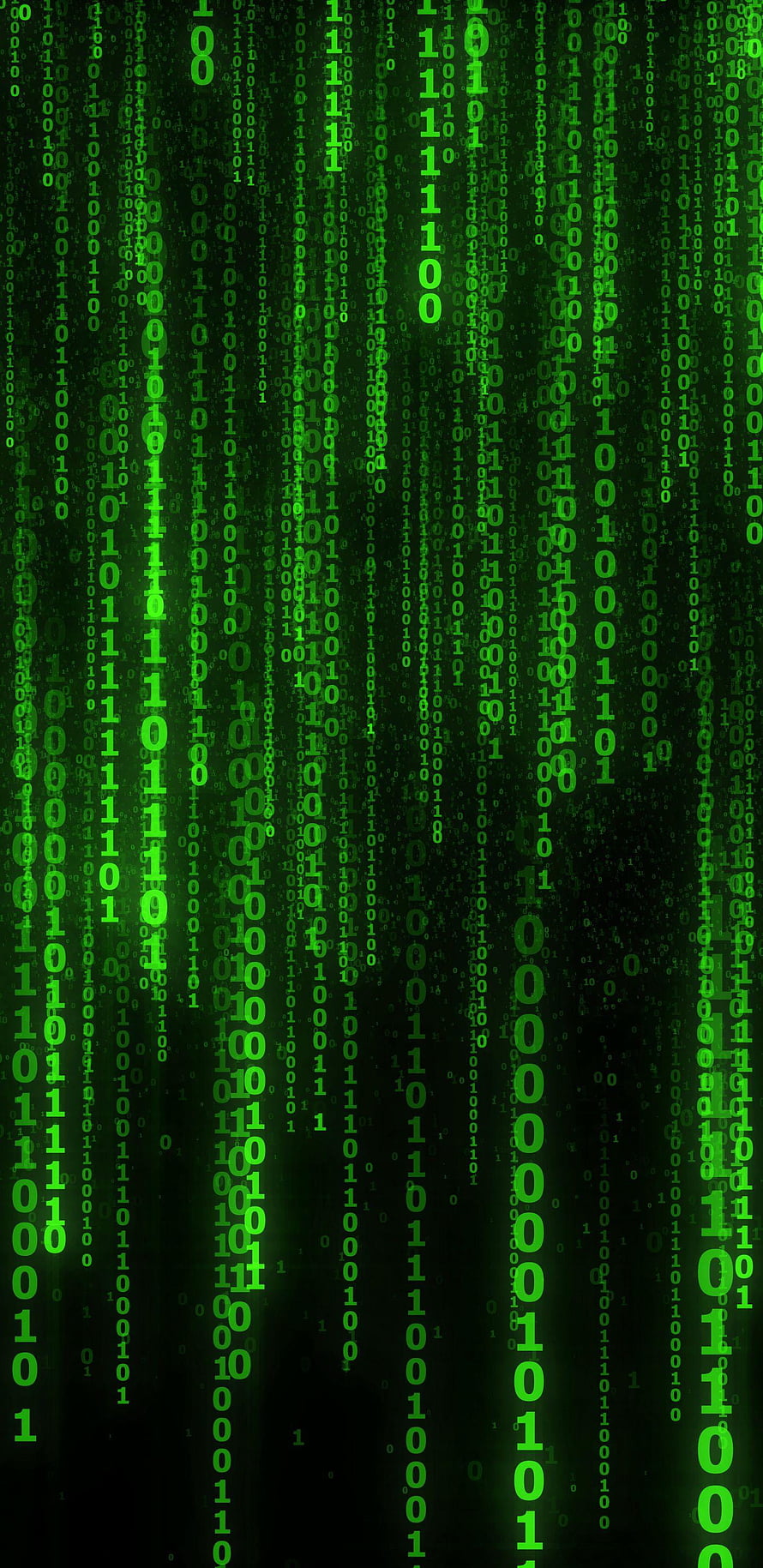 Matrix Digital Rain Binary Code Green Glitch Art Background HD phone wallpaper