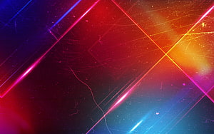 Vibrant Neon Light Rays Abstract Geometric Space Background HD wallpaper
