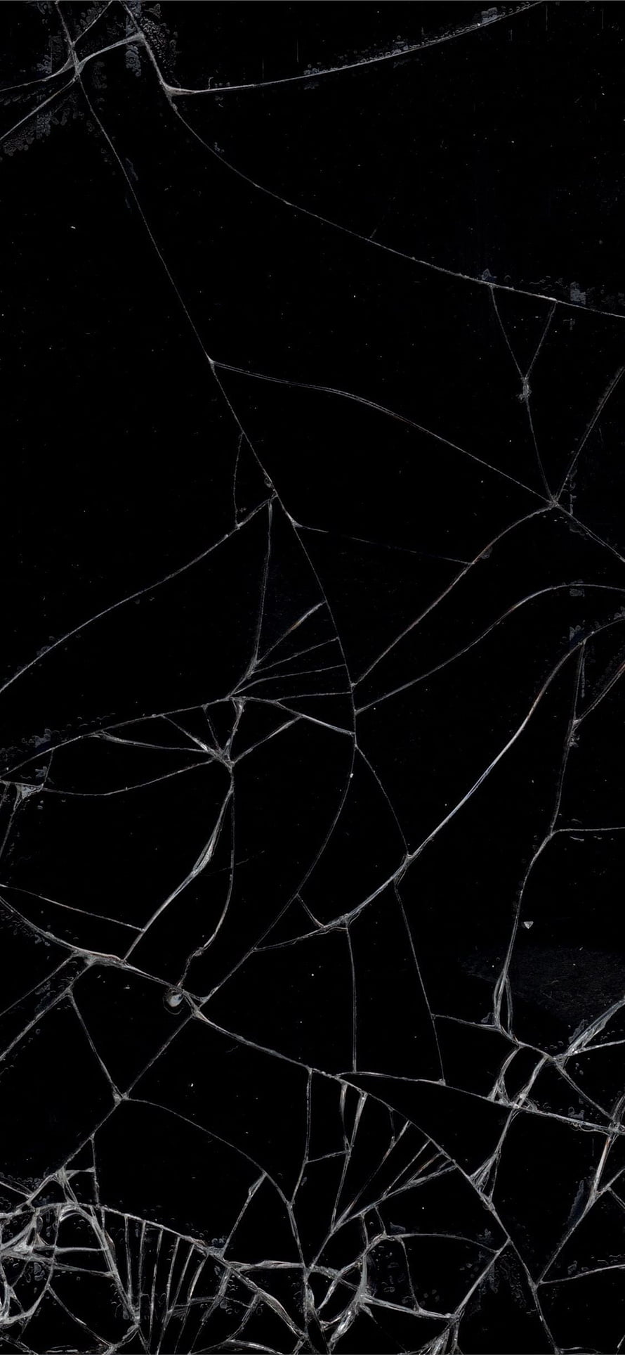 Shattered Black Glass Texture with Intricate Fracture Patterns HD phone wallpaper