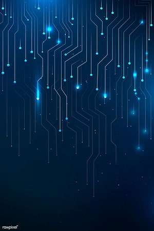 Abstract Blue Circuit Board Pattern with Glowing Data Nodes and Digital Network Lines HD phone wallpaper