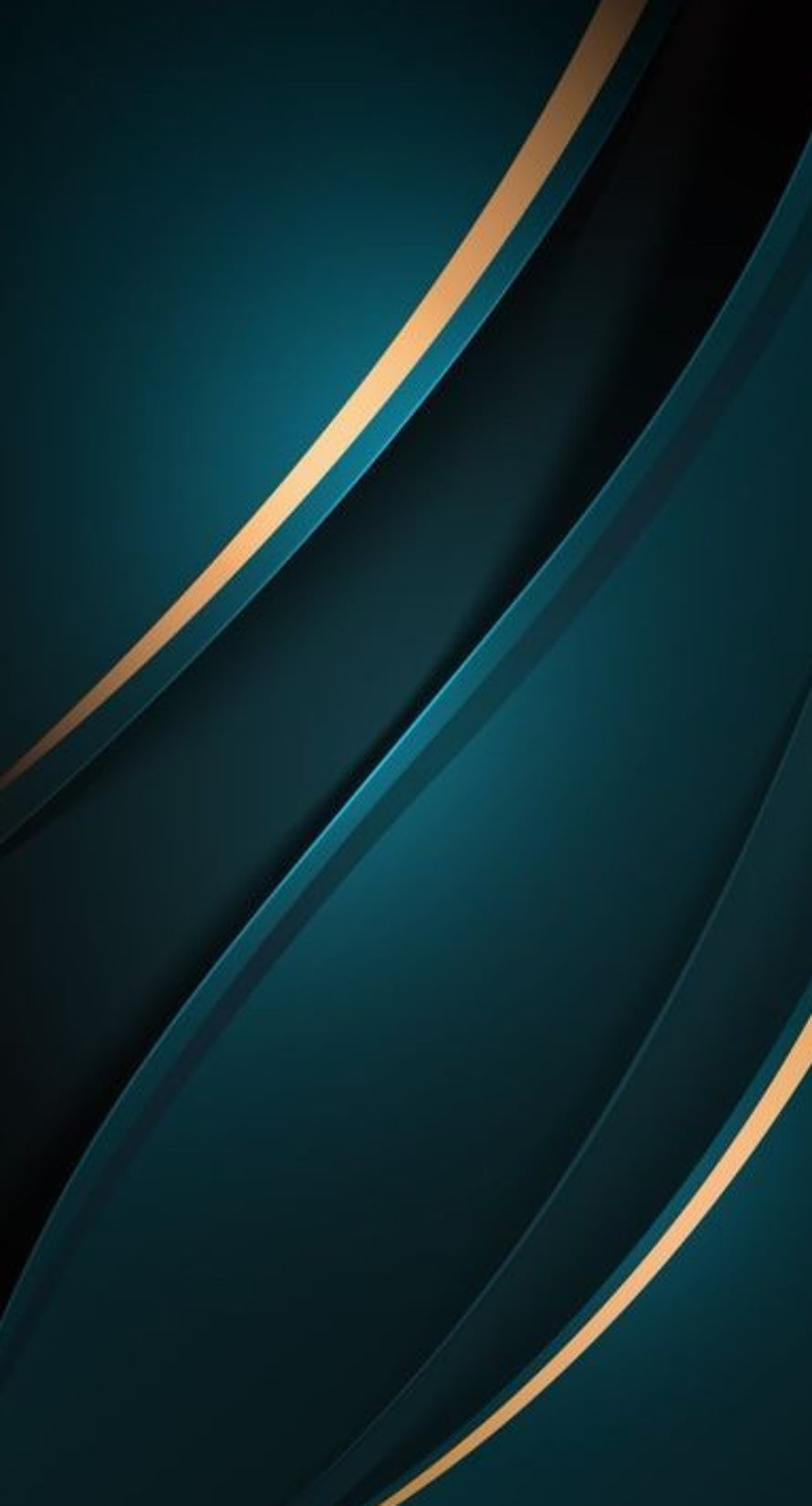 Sleek Dark Teal Abstract Wallpaper with Flowing Gold Curves and Modern Geometric Lines HD phone wallpaper
