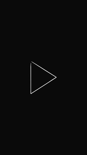 Minimalist White Play Button Outline on Black Background HD phone wallpaper