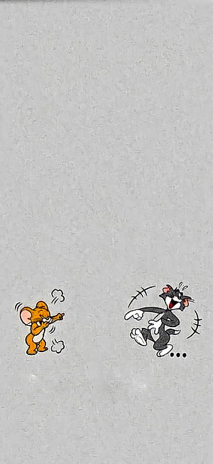 Tom and Jerry Pointing at Each Other on Textured Gray Background HD phone wallpaper