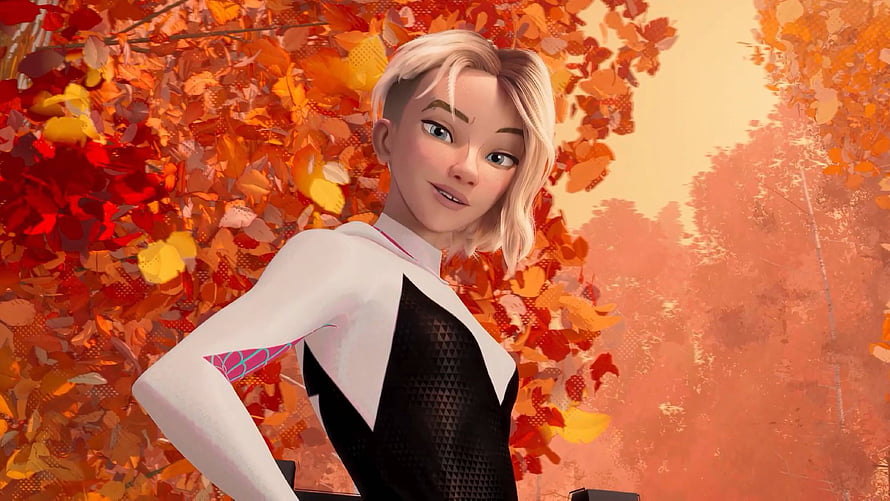 Gwen Stacy from Spider-Man Into the Spider-Verse in Autumn Foliage, Spider Man Into The Spider Verse Gwen Stacy HD wallpaper
