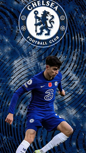 Chelsea Football Club Player in Blue Home Kit with Team Crest and Poppy Badge HD phone wallpaper