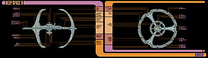 Star Trek Deep Space 9 Schematic Blueprint with Technical Diagrams and Console Interface HD wallpaper