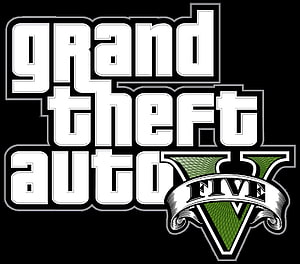 Grand Theft Auto V Official Logo on Black Background HD wallpaper
