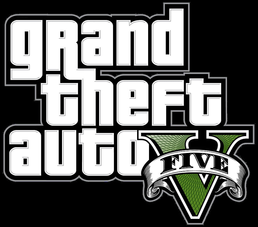 Grand Theft Auto V Official Logo on Black Background HD wallpaper
