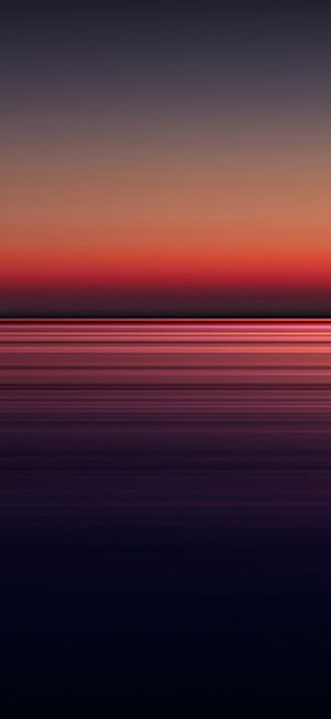 Minimalist Sunset Gradient Over Calm Ocean Horizon in Warm Red and Deep Purple Tones HD phone wallpaper