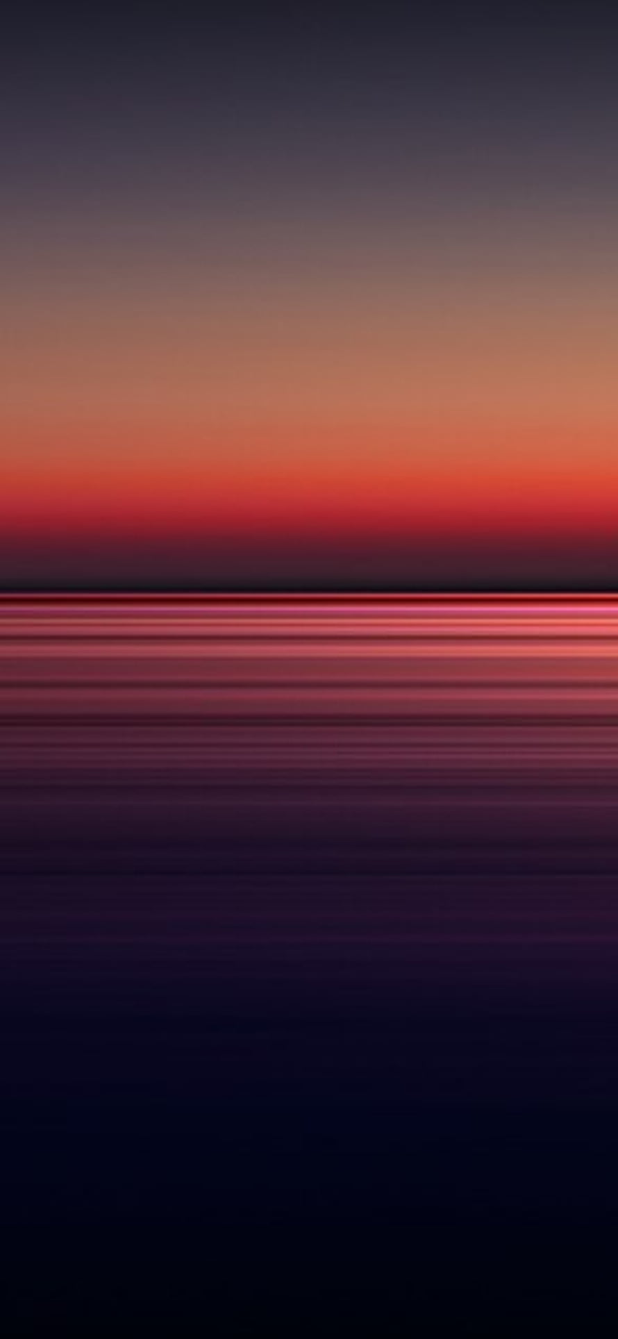 Minimalist Sunset Gradient Over Calm Ocean Horizon in Warm Red and Deep Purple Tones HD phone wallpaper
