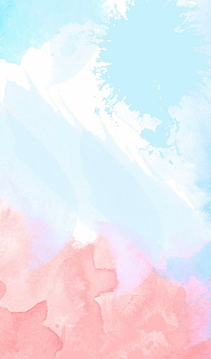 Soft Pastel Watercolor Sky with Pink and Blue Abstract Clouds HD phone wallpaper
