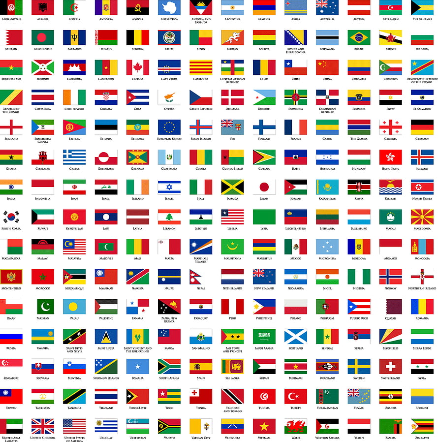 Complete Grid of National Flags From Every Country Around the World HD phone wallpaper