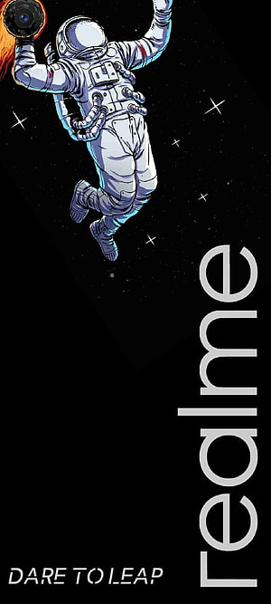 Realme Dare To Leap Astronaut Illustration Wallpaper HD phone wallpaper