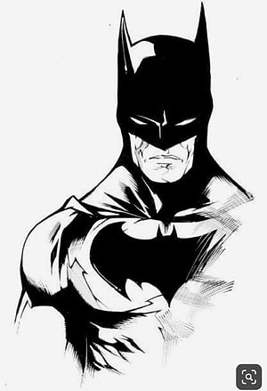Black and White Pencil Sketch of Batman in Classic Comic Style HD phone wallpaper