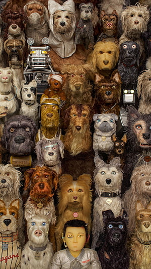 Isle of Dogs Animated Film Poster Featuring Pack of Stop-Motion Dogs and Robots HD phone wallpaper