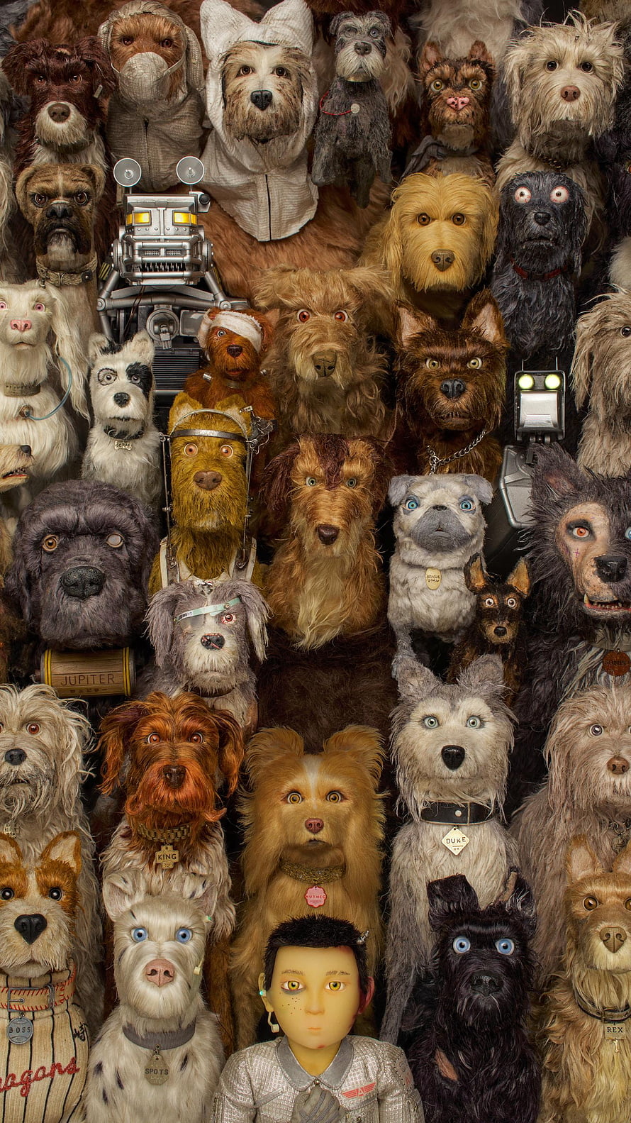 Isle of Dogs Animated Film Poster Featuring Pack of Stop-Motion Dogs and Robots HD phone wallpaper