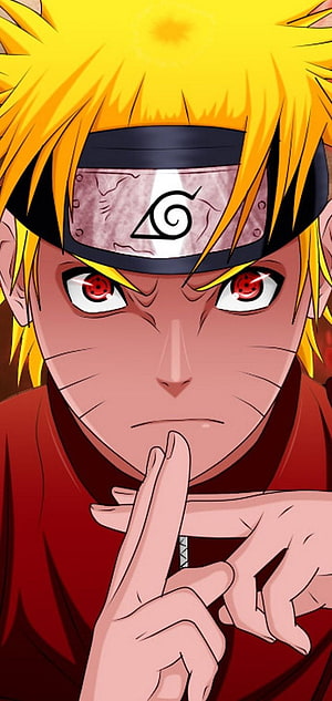 Naruto Uzumaki Sage Mode Close-Up with Hand Seal and Sharingan Eyes HD phone wallpaper
