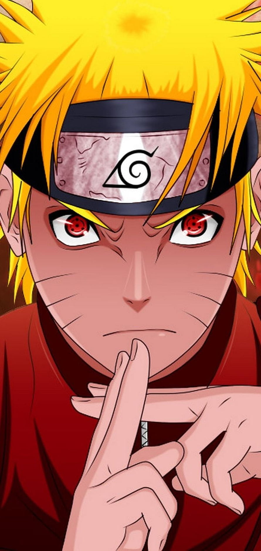 Naruto Uzumaki Sage Mode Close-Up with Hand Seal and Sharingan Eyes HD phone wallpaper