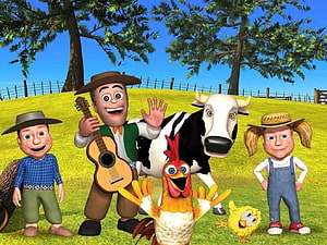 La Granja De Zenon 3D Animated Farm Characters With Guitar And Animals HD wallpaper