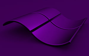 Windows 3D Wavy Logo in Deep Violet with Abstract Geometric Design HD wallpaper
