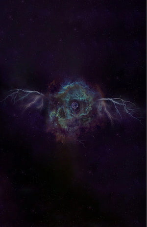 Avenged Sevenfold Stage Visual with Electric Nebula and Lightning HD phone wallpaper