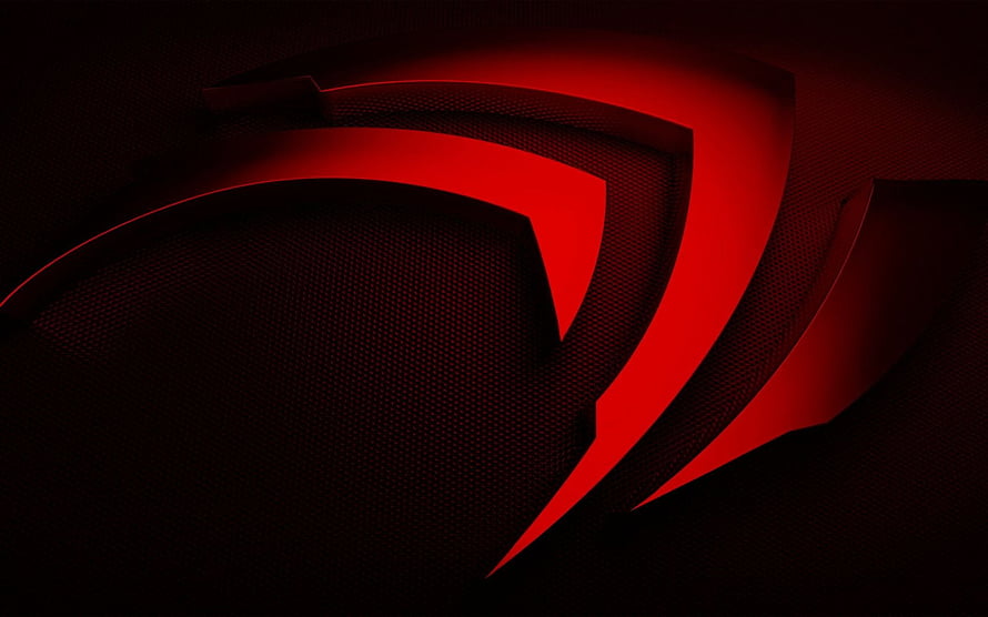 Nvidia Red Abstract Geometric Design with Layered Curves and Dark Mesh Texture HD wallpaper
