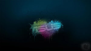 Asus Vivobook 15 Dark Abstract Wallpaper with Neon Color Splash and Cracked Texture HD wallpaper