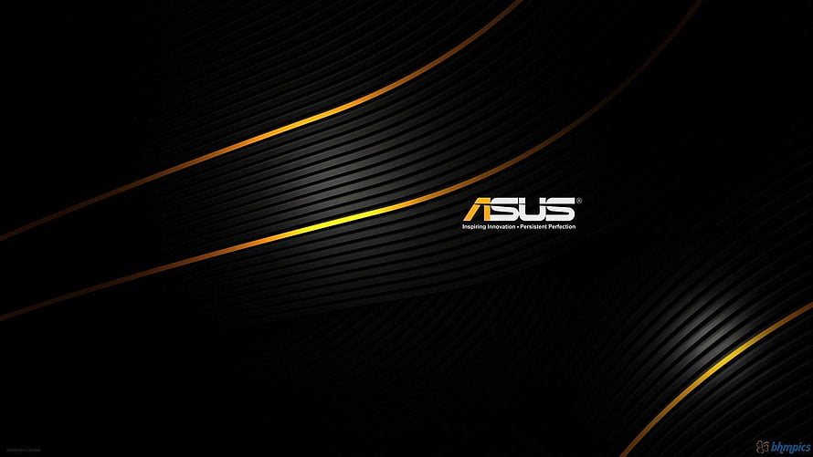 Asus Black and Gold Abstract Curved Lines Desktop Background HD wallpaper