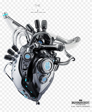 Futuristic Robotic Heart Concept Design with Mechanical Tubes and Cyan Accents HD phone wallpaper