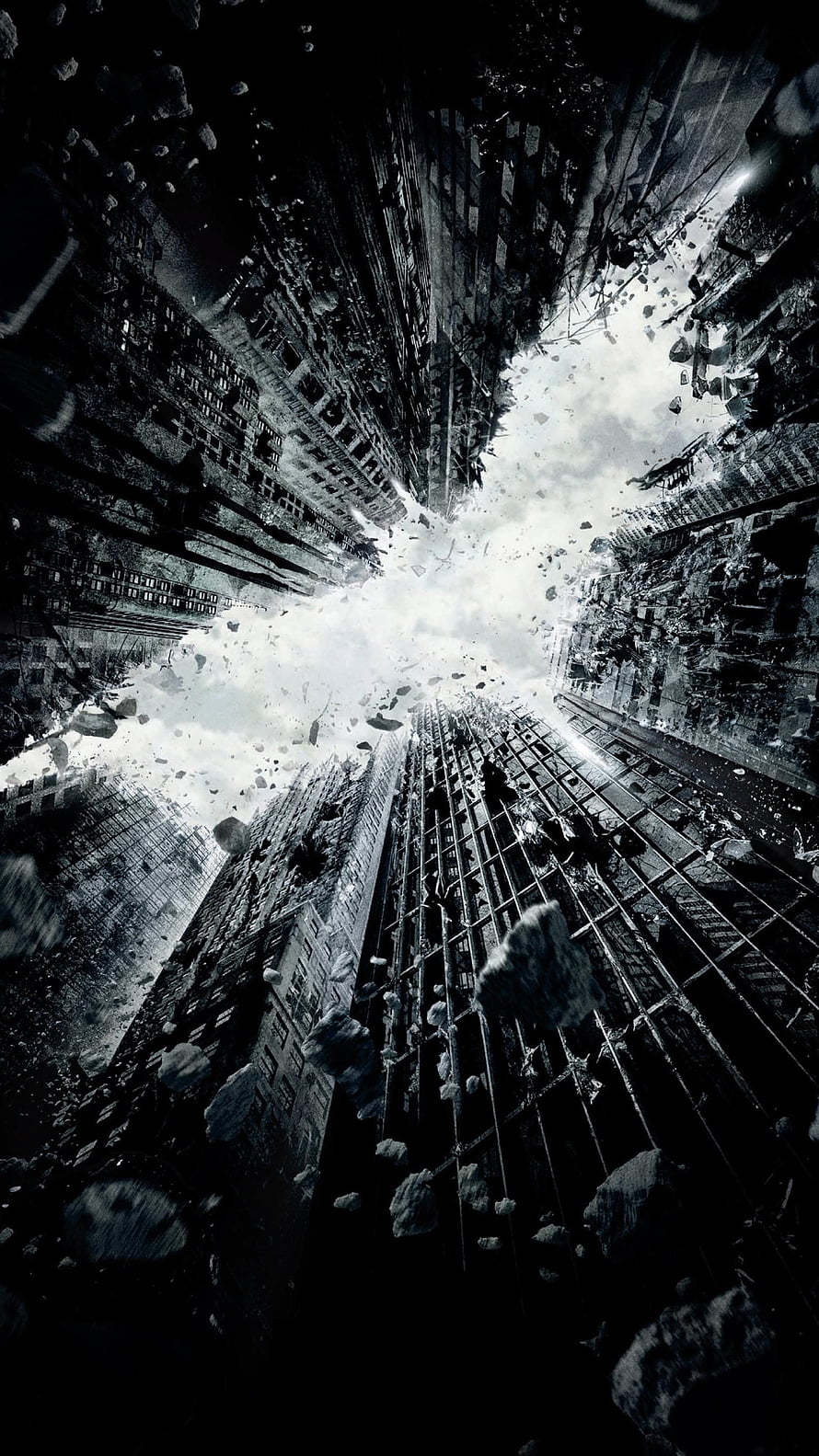 The Dark Knight Rises Cinematic Cityscape Destruction and Debris Explosion HD phone wallpaper