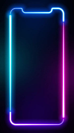 Neon Phone Frame Wallpaper with Cyan and Magenta Glow on Dark Background HD phone wallpaper