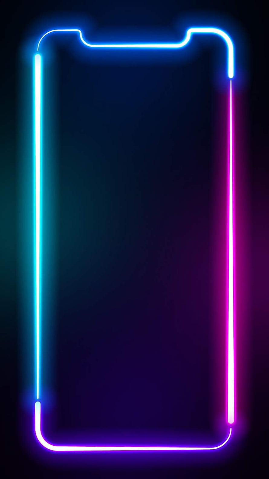 Neon Phone Frame Wallpaper with Cyan and Magenta Glow on Dark Background HD phone wallpaper