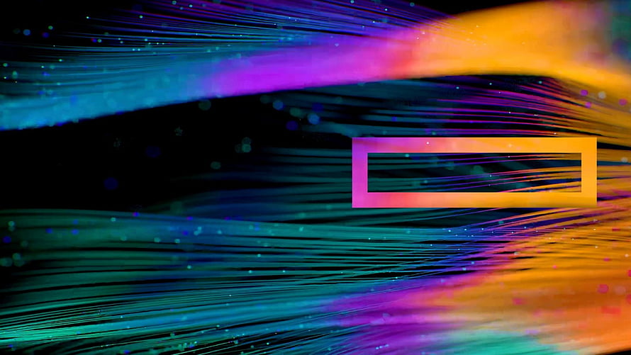 Vibrant Abstract Light Streaks with Geometric Frame on Dark Background HD wallpaper
