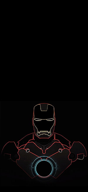 Iron Man Minimalist Neon Outline Portrait on Black Background, WINNERS ANNOUNCED OnePlus Contest: In Display Fingerprint Edition!. Page 10 OnePlus Community, Iron Man Amoled HD phone wallpaper