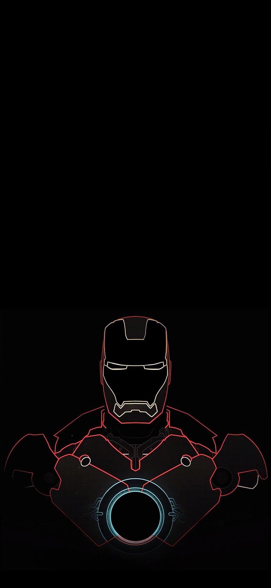Iron Man Minimalist Neon Outline Portrait on Black Background, WINNERS ANNOUNCED OnePlus Contest: In Display Fingerprint Edition!. Page 10 OnePlus Community, Iron Man Amoled HD phone wallpaper