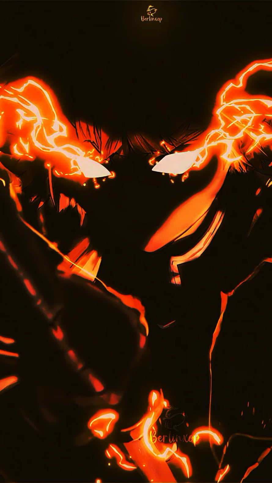 Demon Slayer: Zenitsu Agatsuma in Fiery Flame Breathing Attack HD phone wallpaper