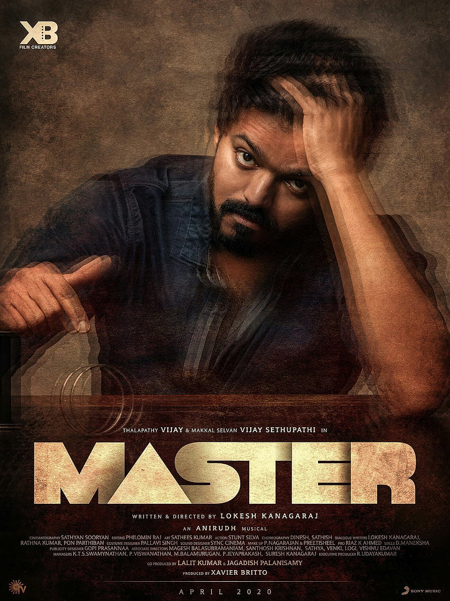 Master Movie Poster Featuring Vijay in Intense Dramatic Pose HD phone wallpaper