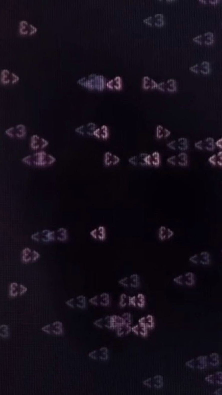 Dark Cyber Aesthetic Wallpaper With Scattered Pink Heart Emojis On Black Background HD phone wallpaper
