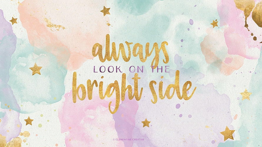 Pastel Watercolor Background With Gold Calligraphy and Star Accents HD wallpaper