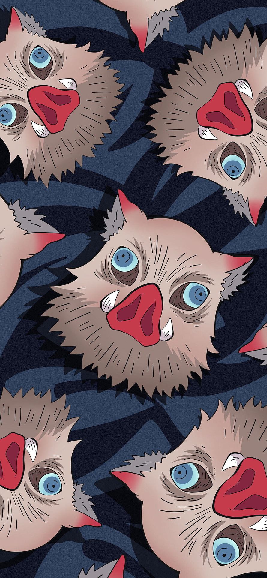 Inosuke Hashibira boar mask pattern from Demon Slayer anime illustration HD phone wallpaper
