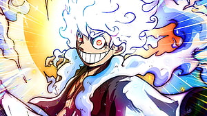 Monkey D. Luffy Gear 5 Sun God Nika Form with Joy Boy Connection HD wallpaper