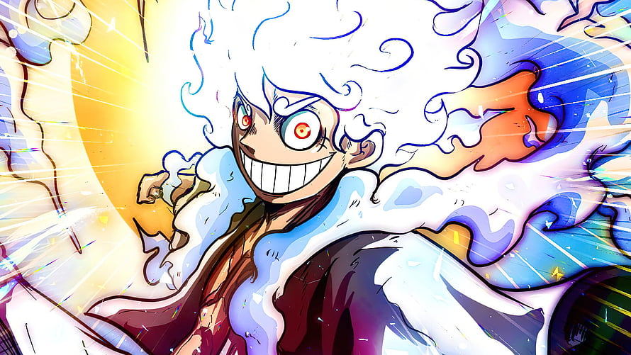 Monkey D. Luffy Gear 5 Sun God Nika Form with Joy Boy Connection HD wallpaper